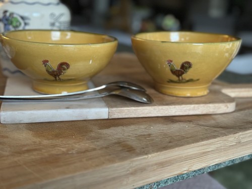 Pair vintage pottery - pottery, bowls